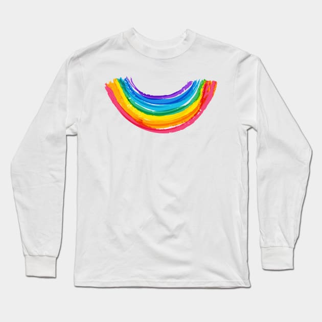 Rainbow Smile Rainbow Colors Long Sleeve T-Shirt by Studio Hues